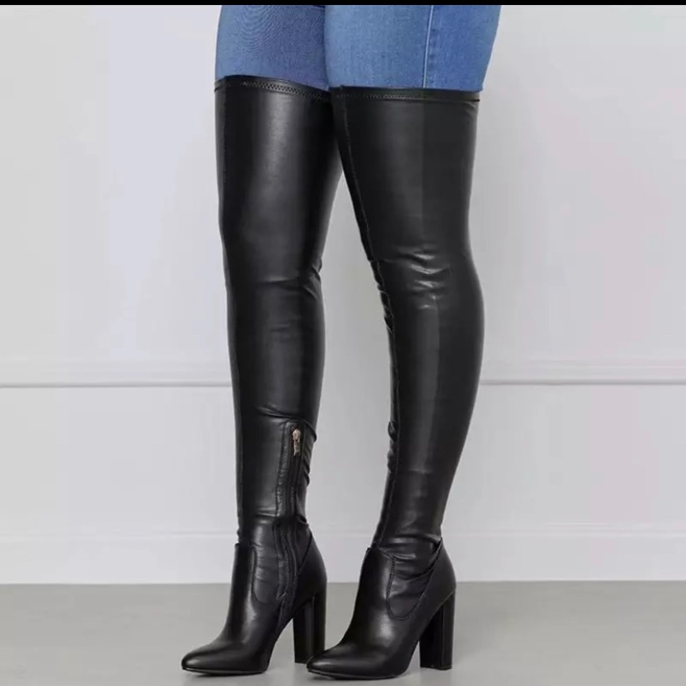 Black Thigh High Boot